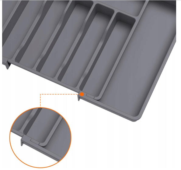 8 Compartments Extended Cutlery Utensil Adjustable Tray (SA2510-071) Apricot