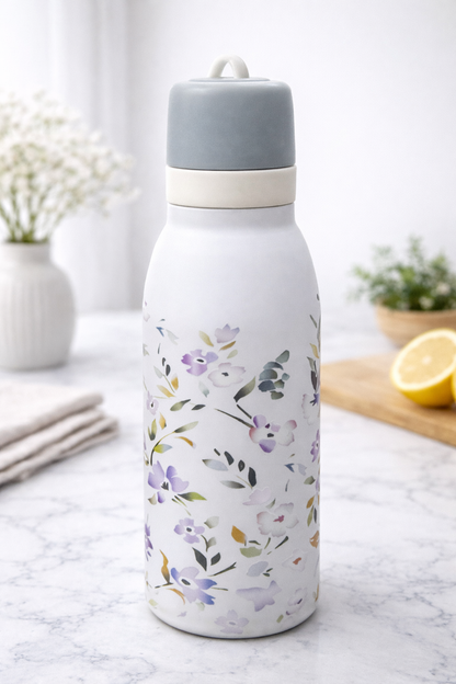 Insulated Stainless Steel Water Bottle (SA2510-150)Tropical Floral White Apricot