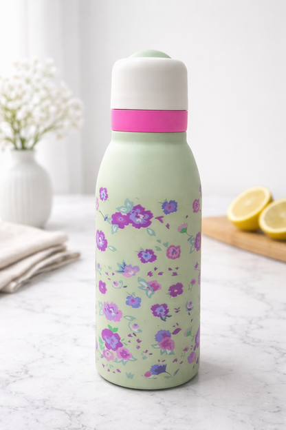 Insulated Stainless Steel Water Bottle (SA2510-150)Tropical Floral Mint Apricot