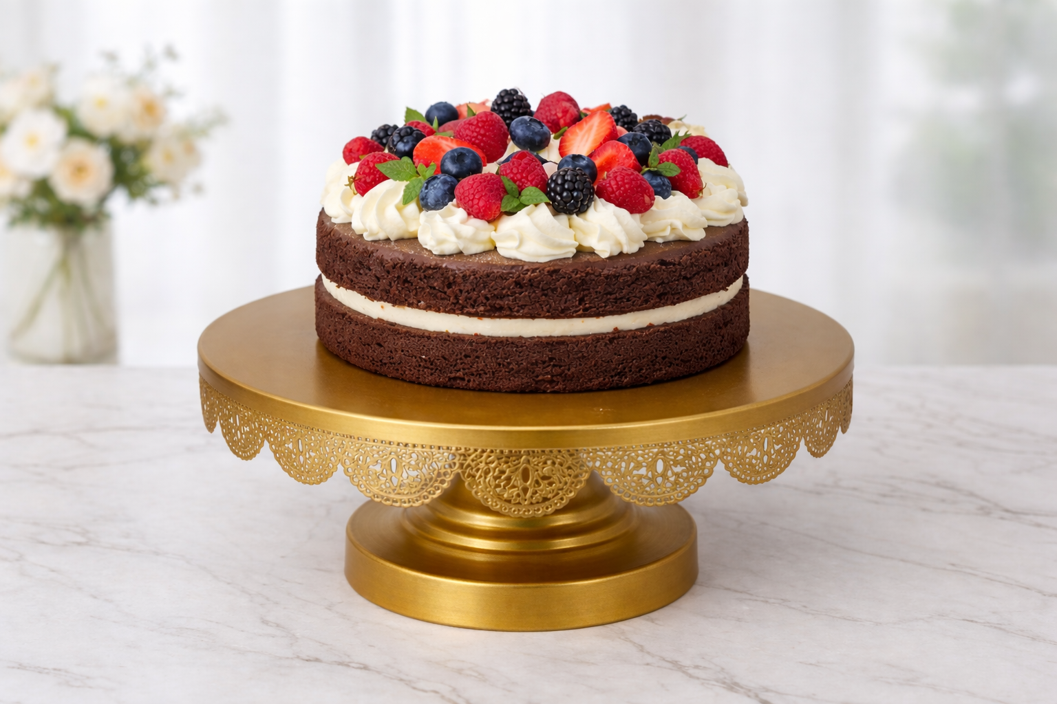10 Inches Cake Stand Gold (SA2510-072) Fruit Baskets Apricot