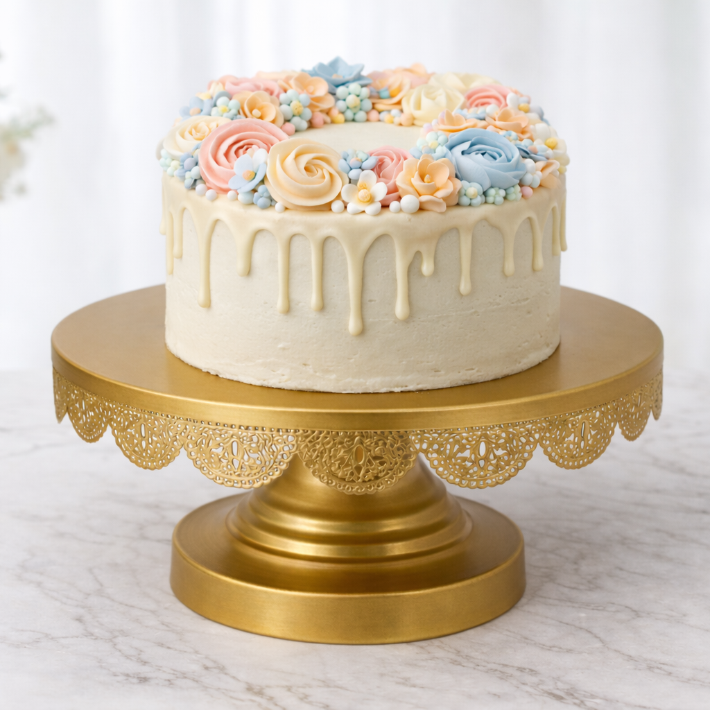10 Inches Cake Stand Gold (SA2510-072) Fruit Baskets Apricot
