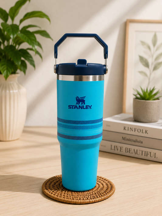 Stanley Quencher H2.0 FlowState™ Tumbler 40 OZ-900ML- Blue(stripes) Tumbler Apricot