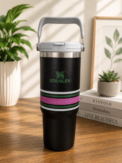 Stanley Quencher H2.0 FlowState™ Tumbler 40 OZ-900ML- Grey(stripes) Tumbler Apricot