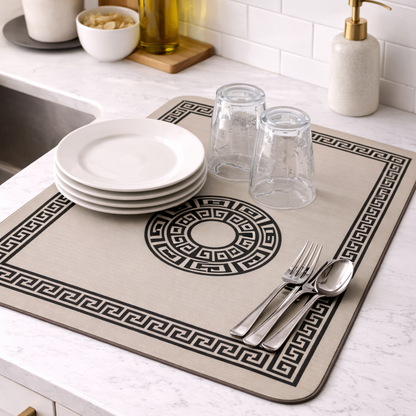 Anti Slip Dish Drying Mat-Versace Rugs Apricot