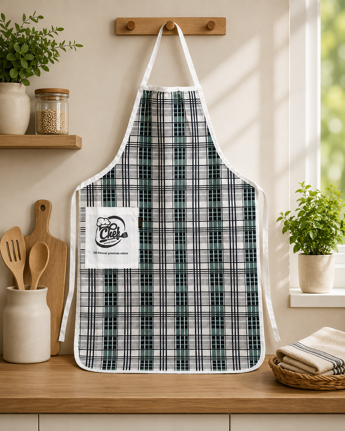 Cooking Kitchen Aprons for Women/Men-KA15 Apricot