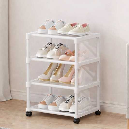 4-layer Household Rotating Shoe Rack (SA2510-104) Storage Organizer Apricot