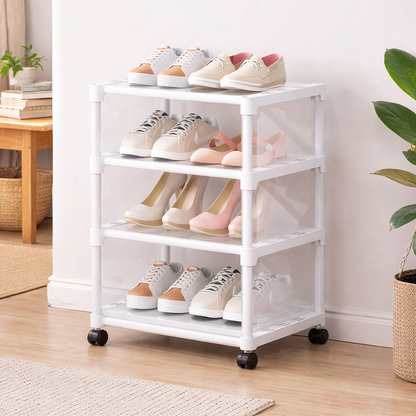 4-layer Household Rotating Shoe Rack (SA2510-104) Storage Organizer Apricot