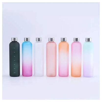 Colorful Gradient Steel Cover with Time Scale Water bottle 5469Aqua Over Lilac  Apricot   