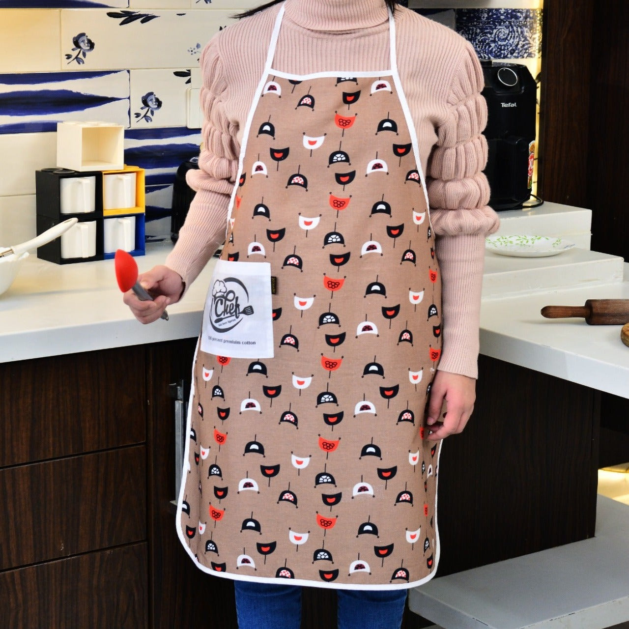 Cooking Kitchen Aprons for Women/Men-KA02  Apricot   