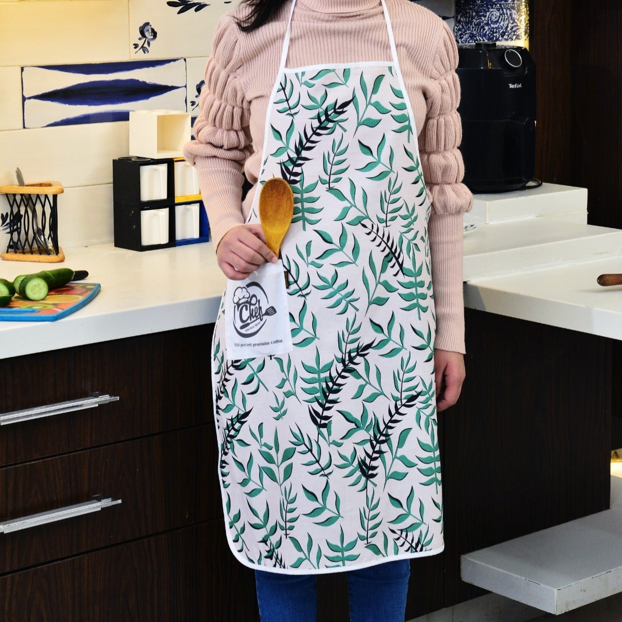 Cooking Kitchen Aprons for Women/Men-KA04  Apricot   