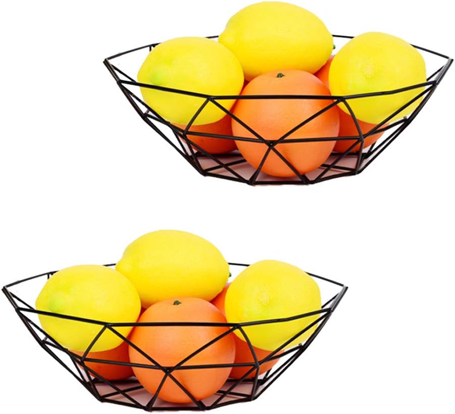 Creative Iron Fruit Basket-(5291) Black Fruit Baskets Apricot   