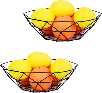 Creative Iron Fruit Basket-(5291) Black Fruit Baskets Apricot   