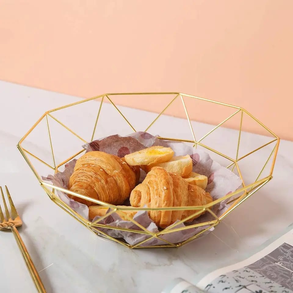 Creative Iron Fruit Basket-(5291) Golden  Apricot   