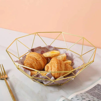 Creative Iron Fruit Basket-(5291) Golden  Apricot   