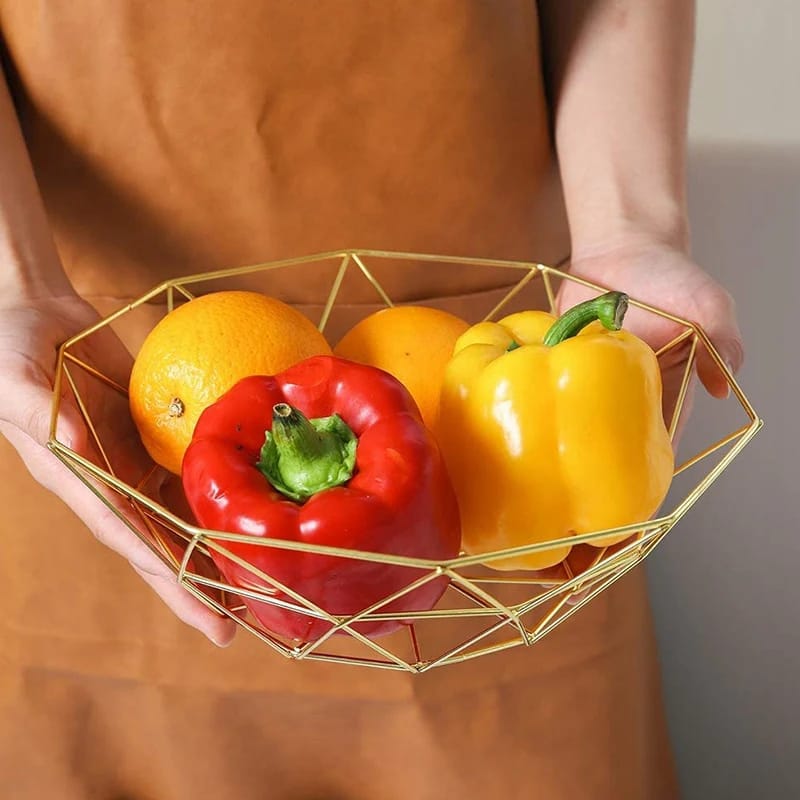 Creative Iron Fruit Basket-(5291) Golden  Apricot   