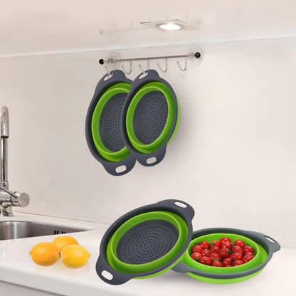 Collapsible Silicone Drain water bucket-Green(Large) Apricot