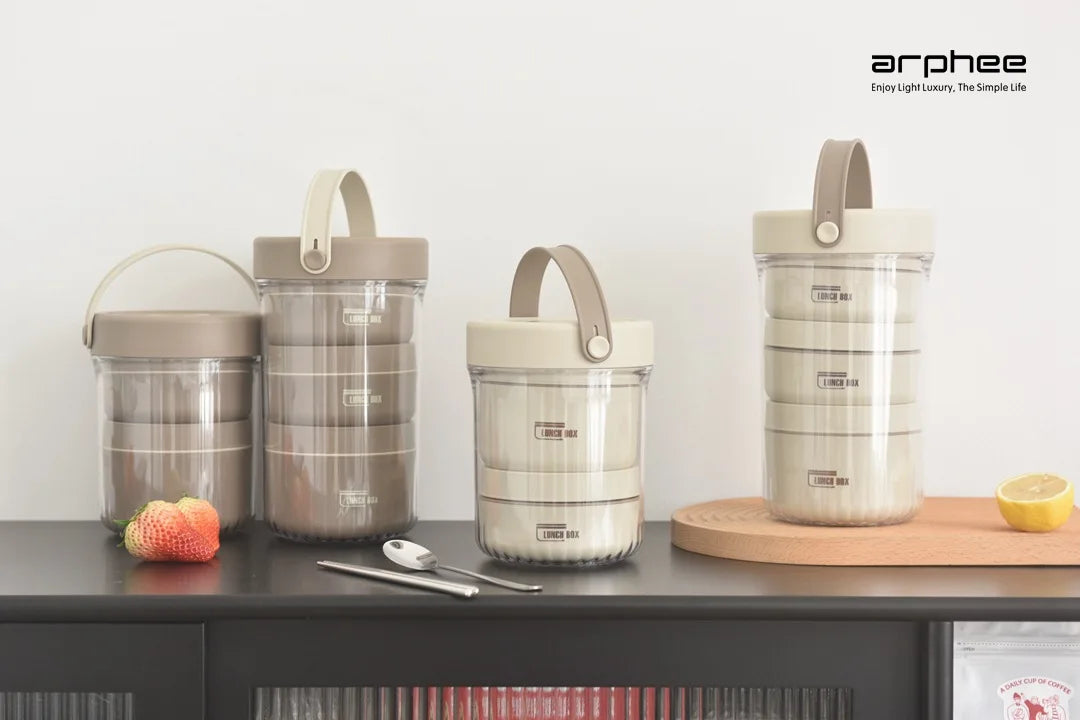 Japanese-style Stainless Steel Lunch Box(SA2405-45)-L/Brown Apricot