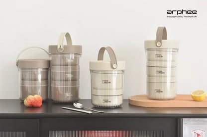 Japanese-style Stainless Steel Lunch Box(SA2405-45)-L/Brown Apricot