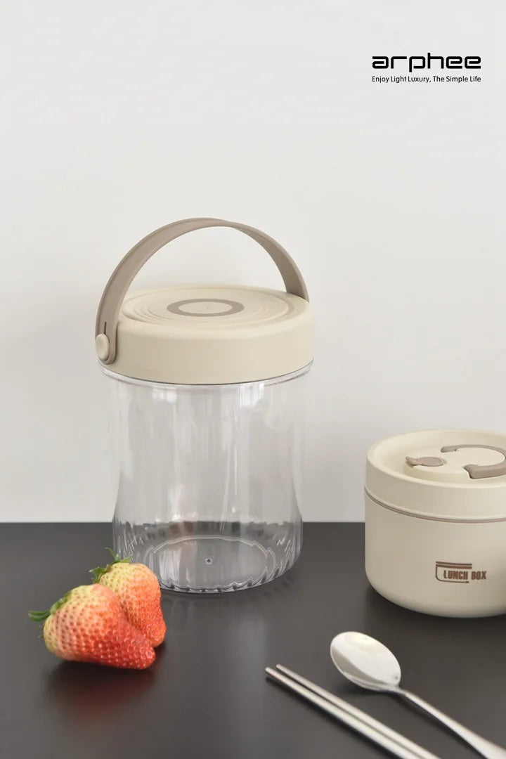 Japanese-style Stainless Steel Lunch Box(SA2405-45)-L/Brown Apricot