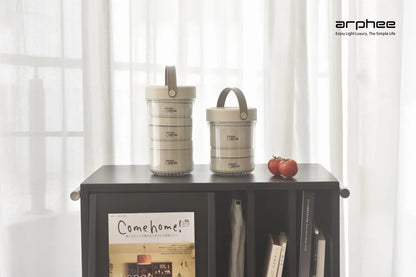 Japanese-style Stainless Steel Lunch Box(SA2405-45)-L/Brown Apricot