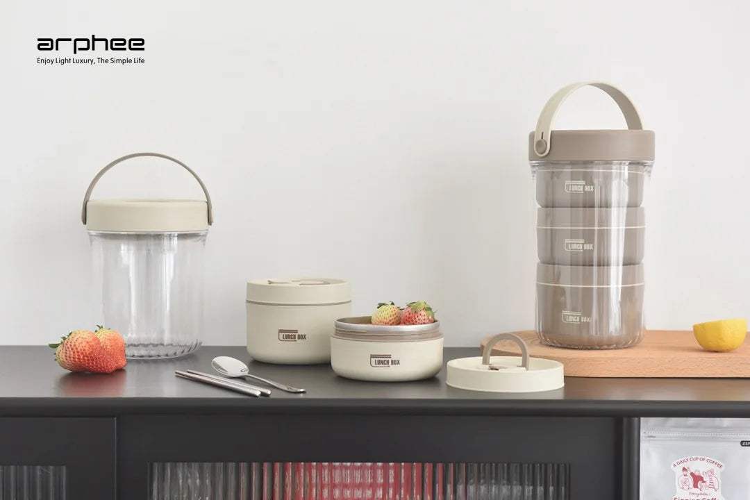 Japanese-style Stainless Steel Lunch Box(SA2405-45)-L/Brown Apricot
