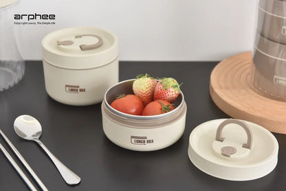 Japanese-style Stainless Steel Lunch Box(SA2405-45)-L/Brown Apricot