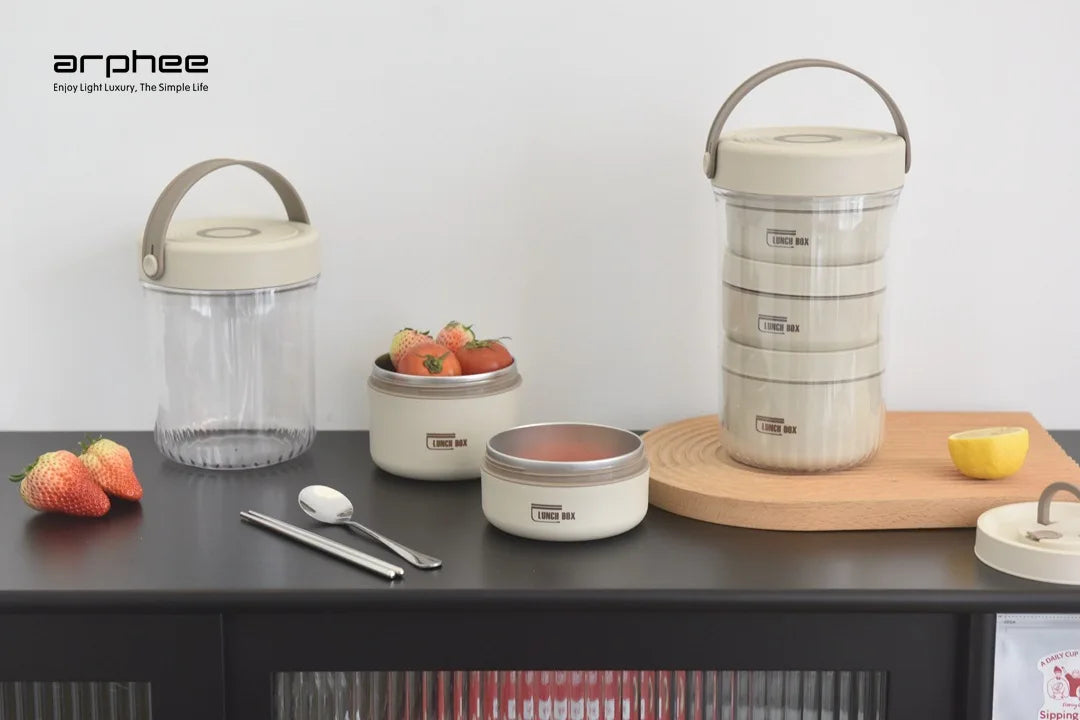 Japanese-style Stainless Steel Lunch Box(SA2405-45)-L/Brown Apricot