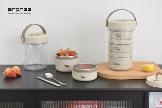Japanese-style Stainless Steel Lunch Box(SA2405-45)-L/Brown Apricot