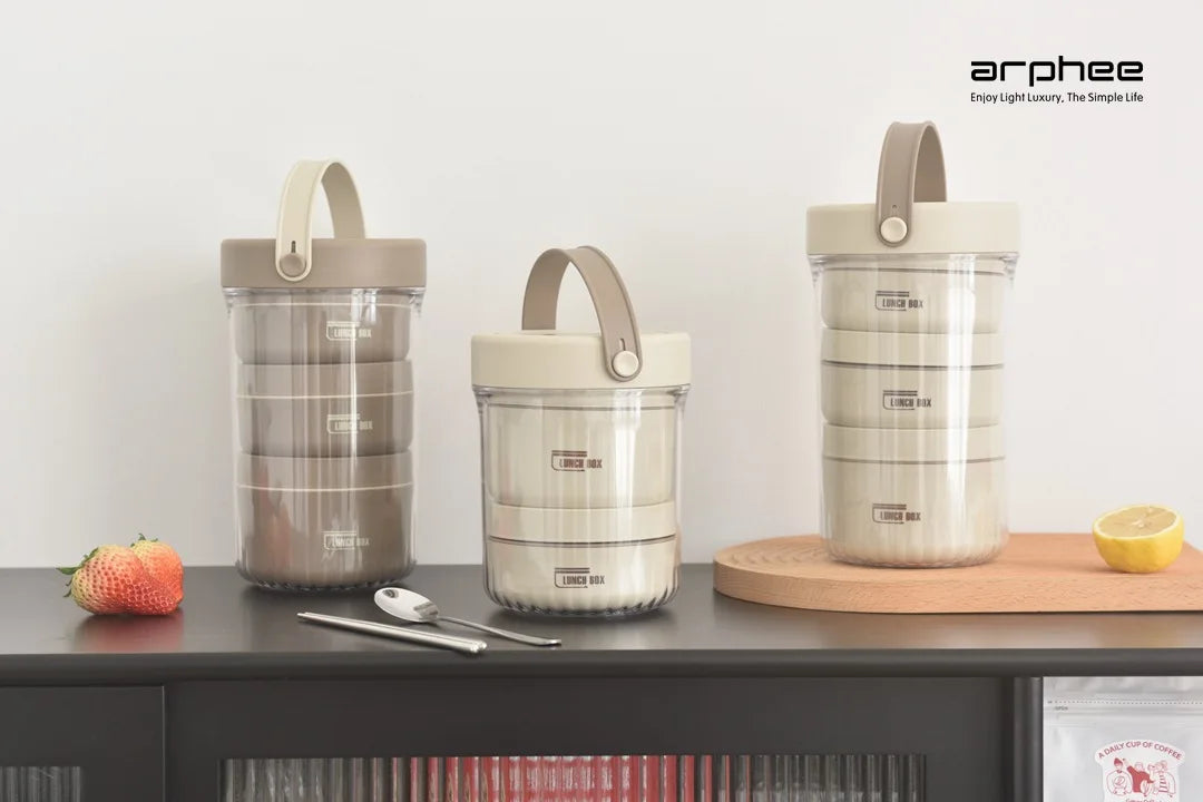 Japanese-style Stainless Steel Lunch Box(SA2405-45)-L/Brown Apricot