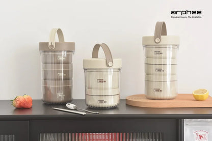 Japanese-style Stainless Steel Lunch Box(SA2405-45)-L/Brown Apricot
