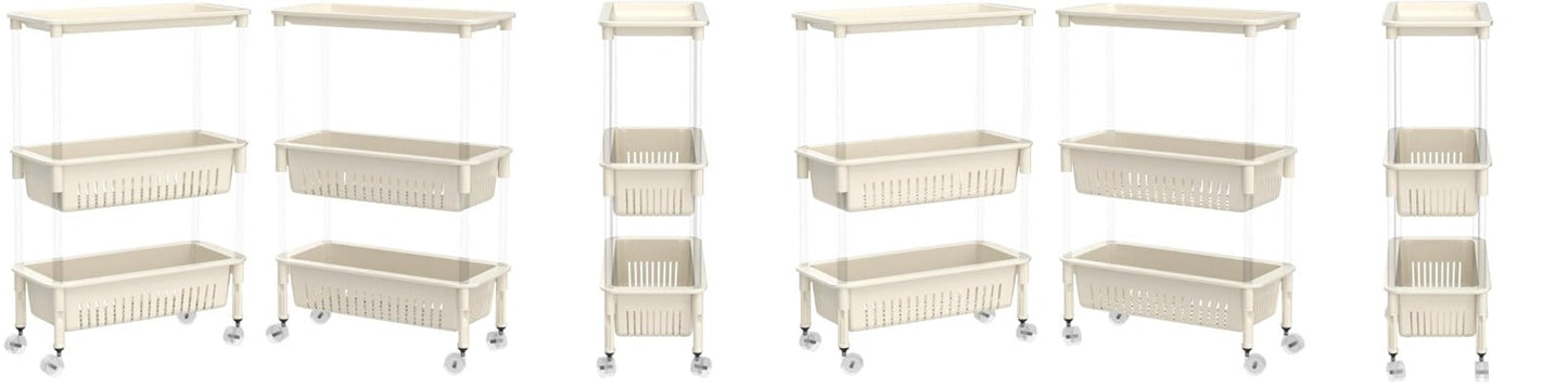 Multi-function Trolley Storage Organizer(SA2405-52) Storage Organizer Apricot   