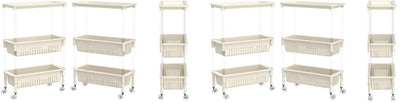 Multi-function Trolley Storage Organizer(SA2405-52) Storage Organizer Apricot   