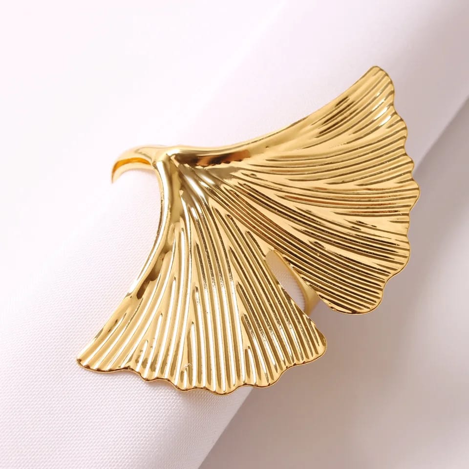 Napkin Holder Rings-Ginkgo Golden Kitchen Apricot   