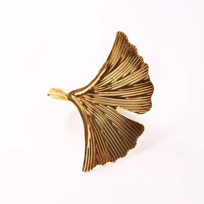 Napkin Holder Rings-Ginkgo Golden Kitchen Apricot   