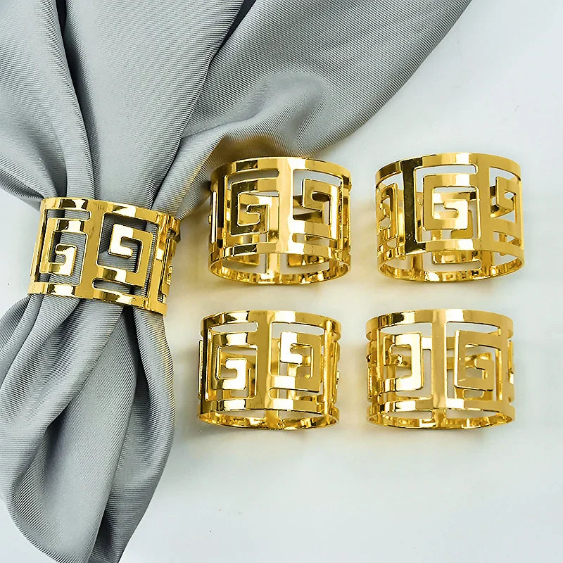 Napkin Holder Rings-Versace(Gold) Kitchen Apricot   