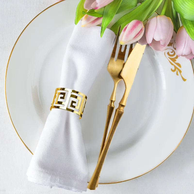 Napkin Holder Rings-Versace(Gold) Kitchen Apricot   