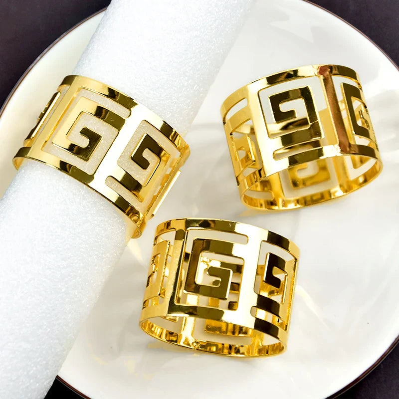 Napkin Holder Rings-Versace(Gold) Kitchen Apricot   