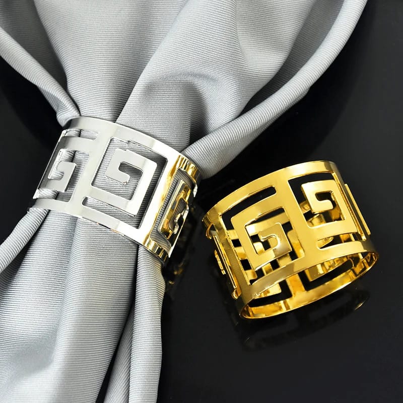 Napkin Holder Rings-Versace(Gold) Kitchen Apricot   