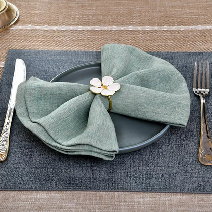 Napkin Holder Rings-White Jasmin Kitchen Apricot   