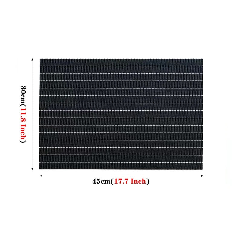 PVC Table Place Mats-Black Stripes Table Mats Apricot   