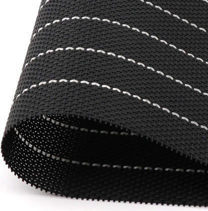 PVC Table Place Mats-Black Stripes Table Mats Apricot   