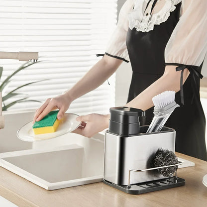 1PC Multi-Function Soap Dispenser with Storage Rack-SA2411-44 Spice and sugar Jar Apricot