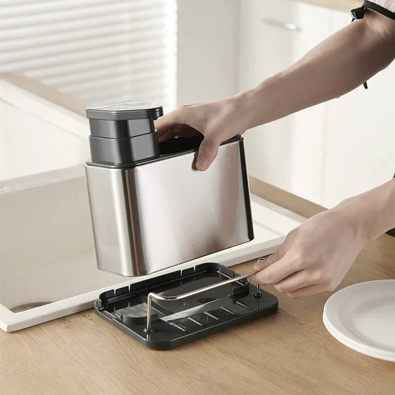 1PC Multi-Function Soap Dispenser with Storage Rack-SA2411-44 Spice and sugar Jar Apricot