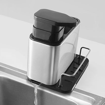1PC Multi-Function Soap Dispenser with Storage Rack-SA2411-44 Spice and sugar Jar Apricot