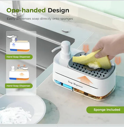 3-in-1 Hand and Dish Soap Dispenser (SA2510-013) cutlery holder Apricot