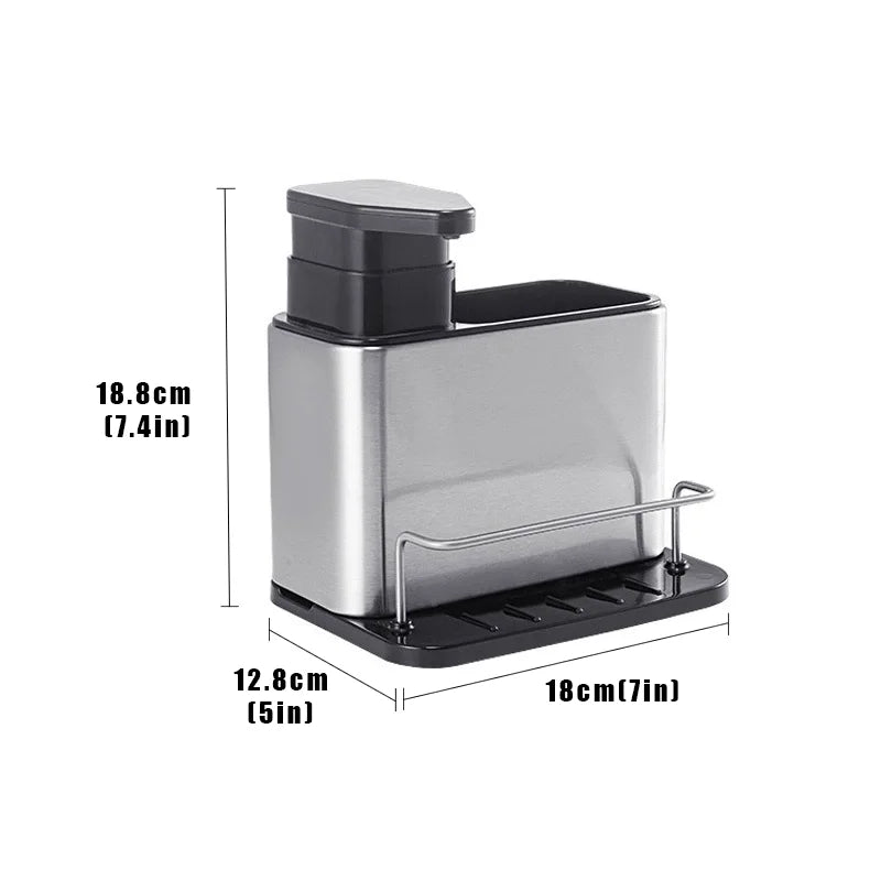 1PC Multi-Function Soap Dispenser with Storage Rack-SA2411-44 Spice and sugar Jar Apricot