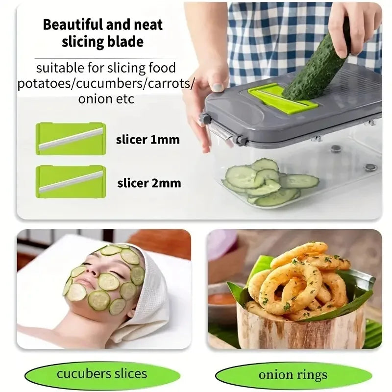 22PCs Multi-functional Food Chopper with Large Container-SA2411-47 Spice and sugar Jar Apricot