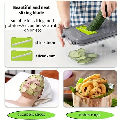 22PCs Multi-functional Food Chopper with Large Container-SA2411-47 Spice and sugar Jar Apricot