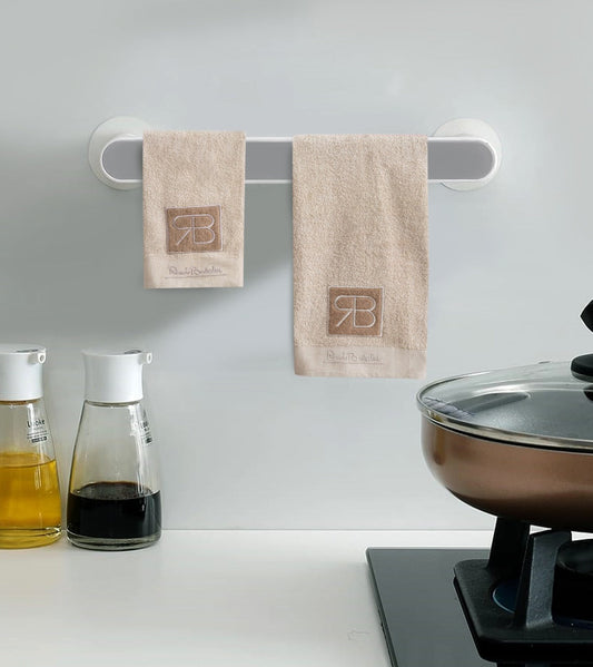 2 PCs RB Embroidered Kitchen Towels- Beige Bath Towels & Washcloths Apricot
