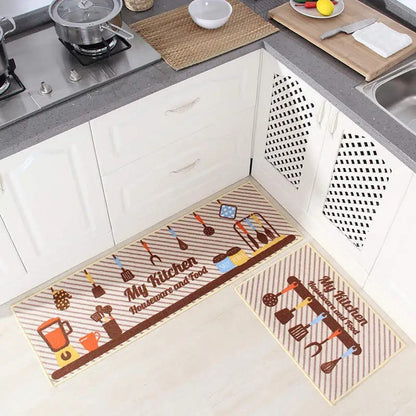 Anti slip Kitchen Floor Mat Set- Cooking Together